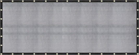 [Windscreensupplyco] 60-70% 12 FT. X 20 FT Mesh Tarp/Shade Cloth 9-Needle Knitted Heavy Duty Black with Grommets for Green House, Garden, pergola, Pools, Dump Truck - MT1220BLKX1