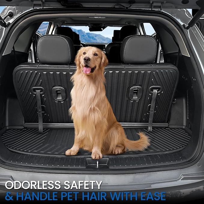 Cargo Mat with Backrest Mats 2-in-1 for 2021-2024 2025 2026 Kia Sorento 6/7 Seats Car Mat Accessories, All Weather TPE Interior Trunk Cargo Liner(Cargo Mat with Backrest Mats)