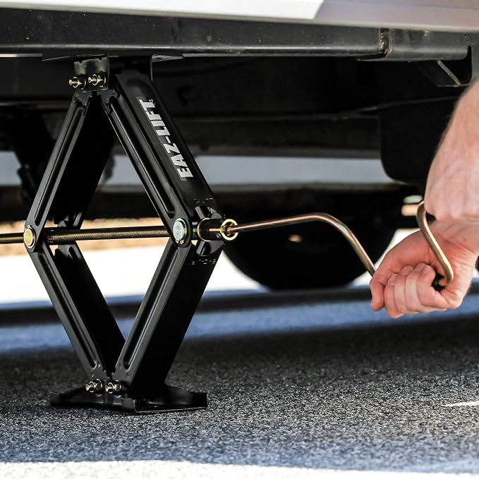 Camco EAZ-Lift 24-inch Stabilizing RV Scissor Jacks - Features a 7,500 lb Load Capacity - Heavy-Duty Steel Construction - Set of 2 (48830)