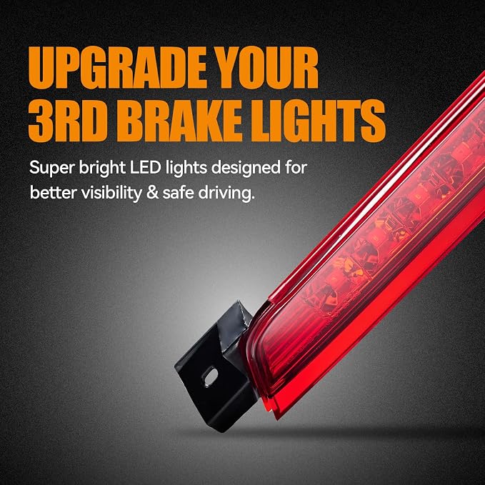 Third 3rd Brake Light LED for 2010-2017 Chevy Equinox, High Mount Rear Brake Lights Assembly for 10-17 GMC Terrain, Waterproof Center Cab Lamp Stop Light (Red)