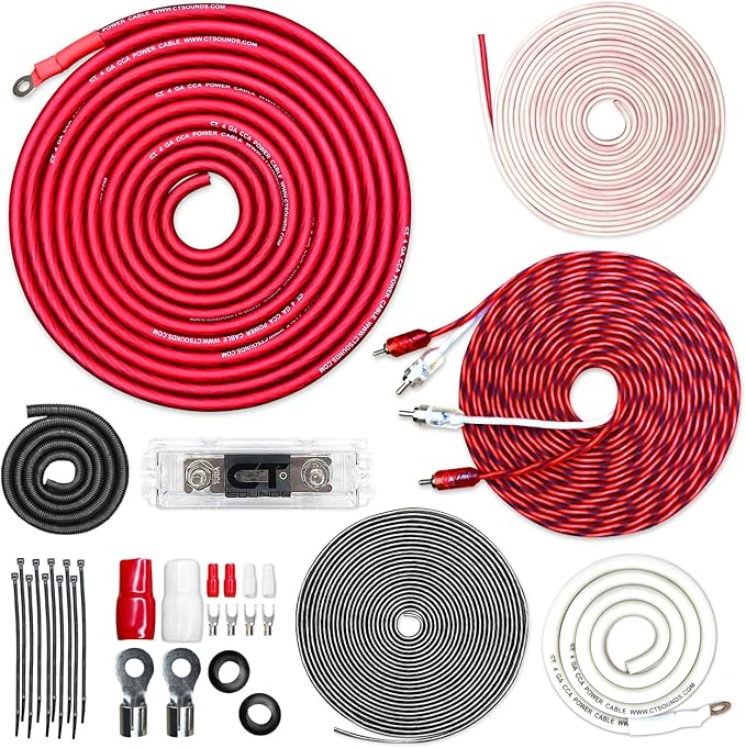 CT Sounds 4 Gauge CCA Complete Amp Wiring Install Kit, AMPKIT-4GA-PRO