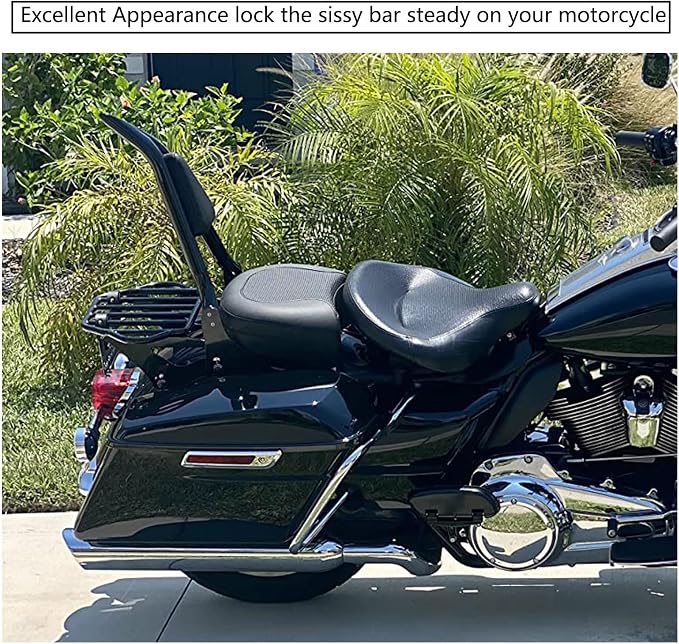2009-2026 Motorcycle Detachable Backrest Sissy Bar Passenger Back Rest Pad for Harley Touring Road Glide Road King CVO Street Glide Electra Glide Ultra (22" Black)