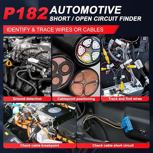 Wire Tracer Electrical Automotive Short Circuit Finder, Short Open Circuit Finder, Circuit Tracer for Shorts and Opens, Circuit Breaker Finder Tool, P182