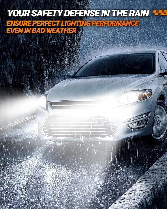 SEALIGHT H4/9003/HB2 LED Fog Bulbs, 70000LM Brightness, 6500K Cool White, IP68 Waterproof Headlight Bulbs with Cooling Fan, Automotive Replacement Bulbs, Pack of 2