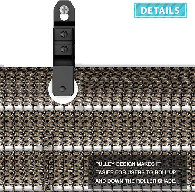 Coarbor Outdoor Roll up Shades Blinds for Pergola Porch Balcony Deck Roller Shade Screen 6'W x 11.5'L Hollow Out Brown