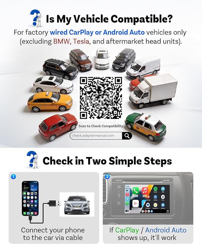 Ottocast Mini Core, 2026 Next-Gen Wireless CarPlay & Android Auto Adapter, WiFi 6 & Bluetooth 5.4 Ultra-Fast Connection, One-Touch Device Switching, Plug & Play, Auto Connect for iPhone & Android