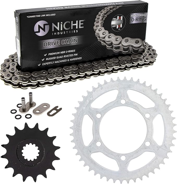 NICHE Drive Sprocket Chain Combo for Yamaha YZF-R6 YZF-R6S Front 16 Rear 48 Tooth 520V O-Ring 116 Links