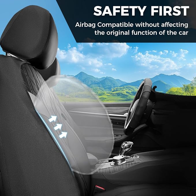 FLORICH Car Seat Covers Front Seat, Leather Seat Covers for Cars, Car Seat Protector Waterproof, Universal Automotive Seat Covers, Front Car Seat Cover Fit for Most Sedans SUV Pick-up Truck