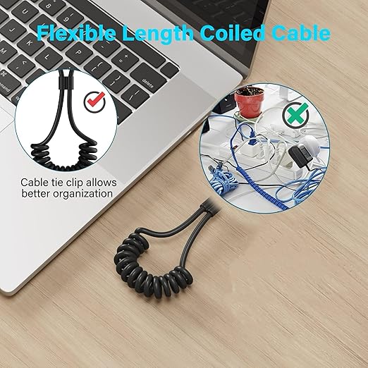 Coiled Car Carplay Cable 2FT 5 Pack for iPhone 15 16 17 Pro Max 15 16 Plus, 90 Degree USB C to Type C 60W Fast Charging Cord, Retractable Angled iPad Car Charger iPad Pro iPad Air Mini 6 Replacement