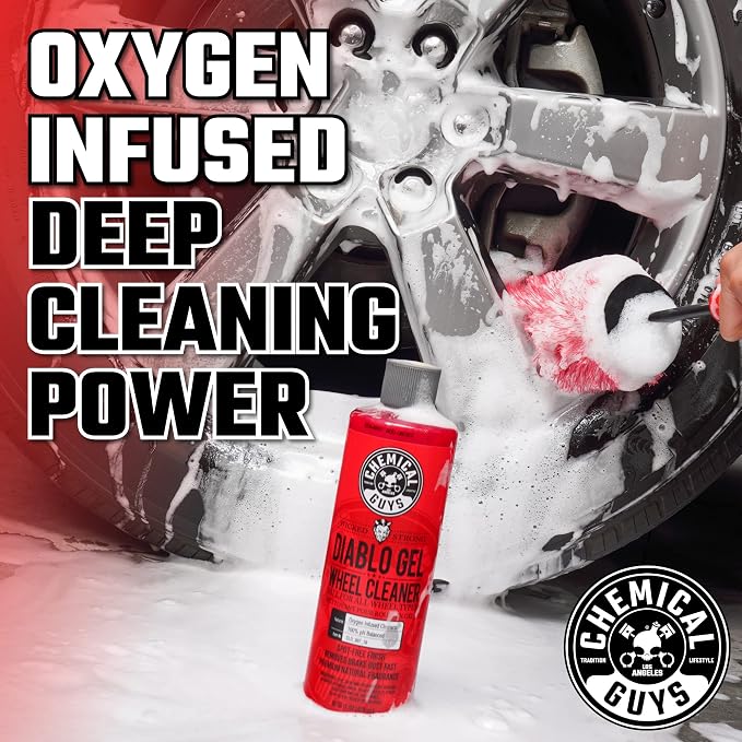 Chemical Guys CLD_997 Diablo Gel Oxygen Infused Foam Wheel and Rim Cleaner, Concentrated (Safe on All Wheel & Rim Finishes), for Cars, Trucks, SUVs, Motorcycles, RVs & More 128 fl oz (1 Gallon)