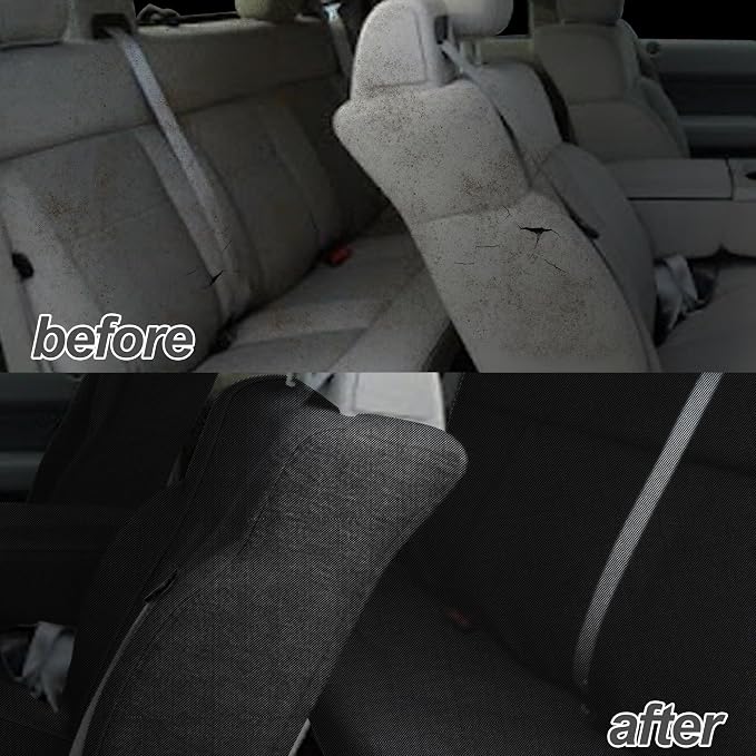 ESMING Heavy-Duty Knitted Fabric Rear Bench Seat Covers for Ford F150 XLT Super Cab 2004 2005 2006 2007 2008, Heavy-Duty Knit Fabric, Easy Install & Cleaning - Black