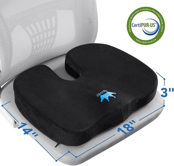 QUTOOL Seat Cushion & Soft Lumbar Roll for Office Chair