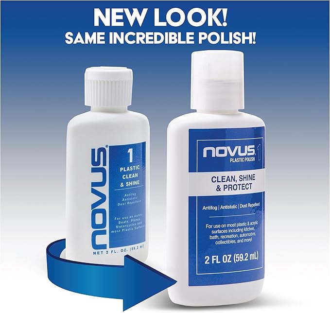 Novus 7020 | Plastic Clean & Shine #1 | 8 Ounce Bottle | Pack of 6