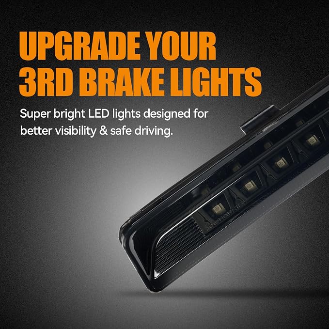 Third 3rd Brake Light LED for 2011-2015 Ford Explorer, High Mount Rear Brake Lights Assembly for 11-15 Explorer, Waterproof Center Cab Lamp Stop Light