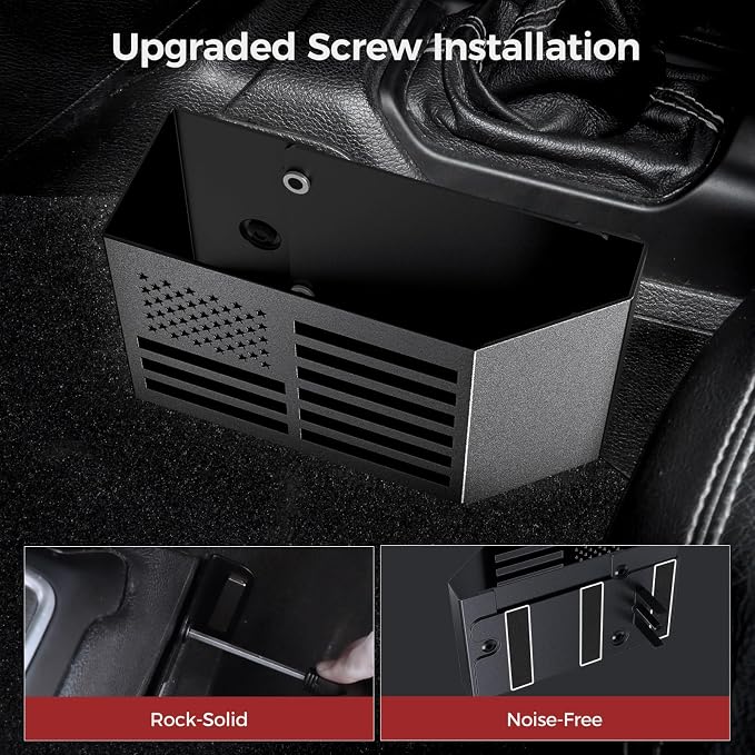 DIAMOOKY Metal Magnetic Center Console Organizer for Jeep Wrangler JL JLU 4XE 2018-2026 & Gladiator JT 2020-2026 Accessories Gear Shift Storage Box, Flag (Not for JK/JKU)