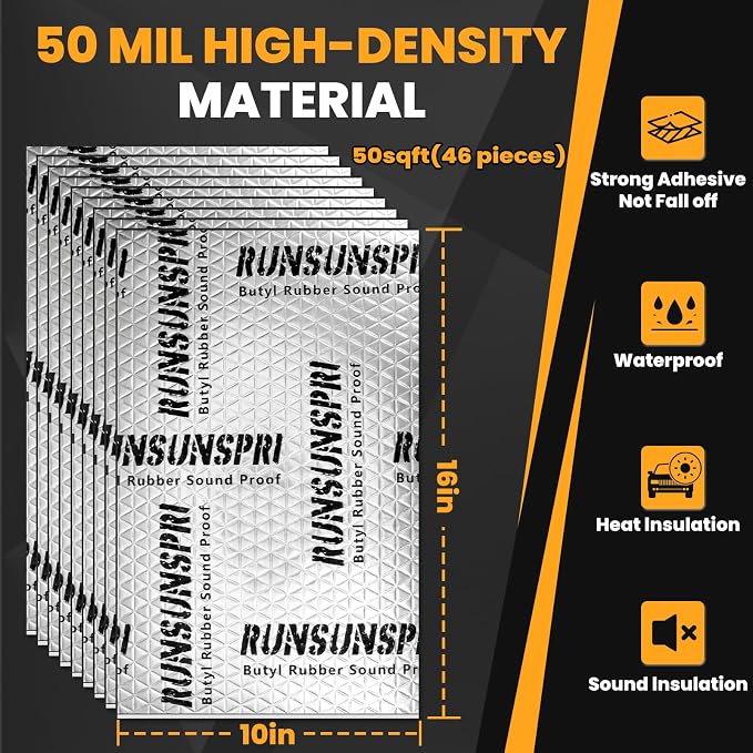 Car Sound Deadening 50 sqft Sound Deadening Mat Sound Deading Material for Cars Butyl Automotive Sound Dampening