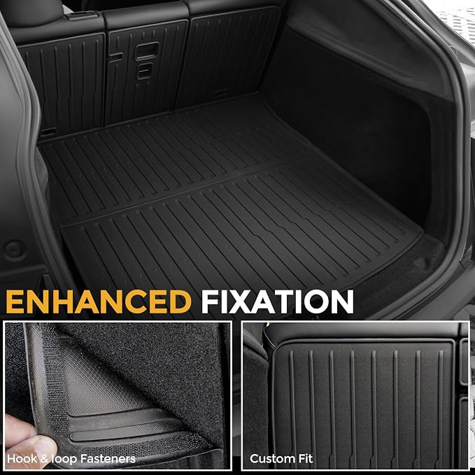 Cargo Mat for 2025 2026 Tesla Model Y Juniper Accessories (Not fit Standard), Full Coverage All Weather Trunk Cargo Liner with Backrest Protectors for Model Y 5 Seats