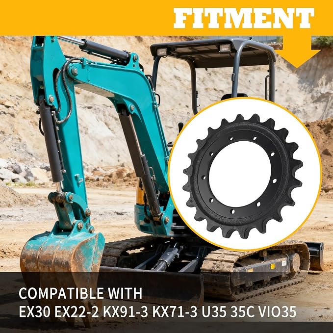 Gear Drive Sprocket Compatible with KX71-3 U35 Mini Excavator | 2039666, 21 Teeth, 9 Mounting Holes, Track Drive Gear Sprocket, Integrated One-piece Sprocket Unit, Stable Power Transmission