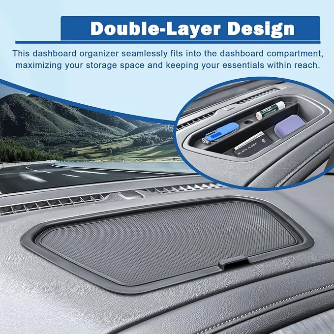 EDBETOS Dashboard Organizer and Center Console Organizer Tray for 2019-2022 Silverado/Sierra 1500 Full Console Bucket Seats Only, Also Fits 2020-2023 Silverado Sierra 2500HD 3500HD
