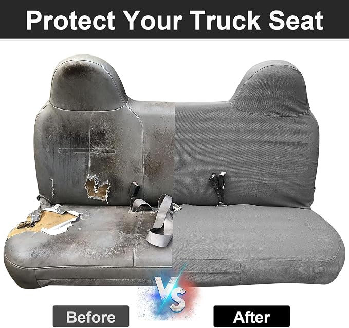 SAPUBK Custom-Fit Front Bench Seat Cover Replace for 1999-2007 Ford F250 F350 F450 F550, Waterproof 600D Oxford Cloth Interior Seat Cover Accessories(Machine Washable)