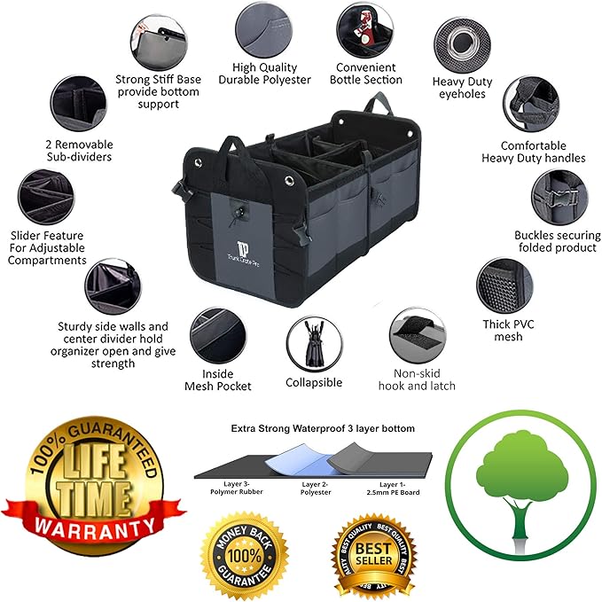 TRUNKCRATEPRO Save 15 per cent off Bundle 2 regular trunk organizers (Grey and black)