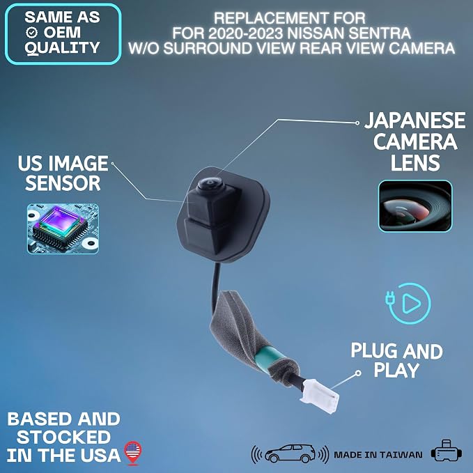 Backup Camera Replaces for 2020 2021 2022 2023 Nissan Sentra w/o Surround View OE Part # 284426LW1A 284426LA0A 284426LW0A 284426-LW1A 284426-LA0A 284426-LW0A
