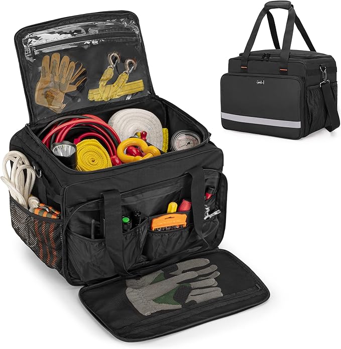 samdew Large Recovery Gear Bag, Recovery Equipment Bag for Offroad Gear Kit, Recovery Gear Box for Tire Repair Tools, Bag for Tow Straps, Shackles & Towing Accessories for Vehicle or Trucks, Bag Only