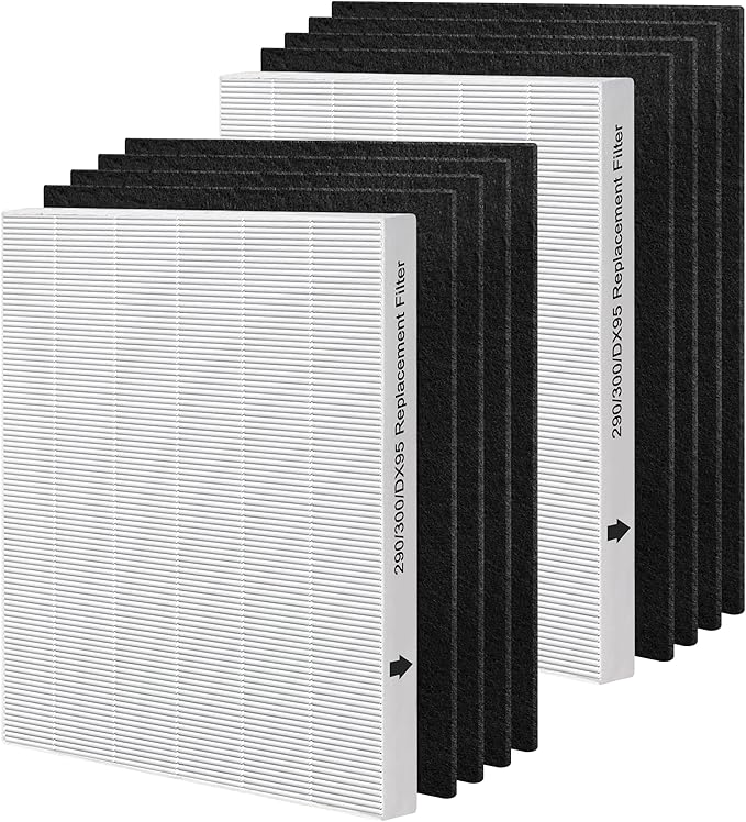 (2+8) 290/300/DX95 Replacement Filter Compatible with Fellowes AeraMax 290 300 DX95 Air Purifier HF-300 AP-300PH, 9287201
