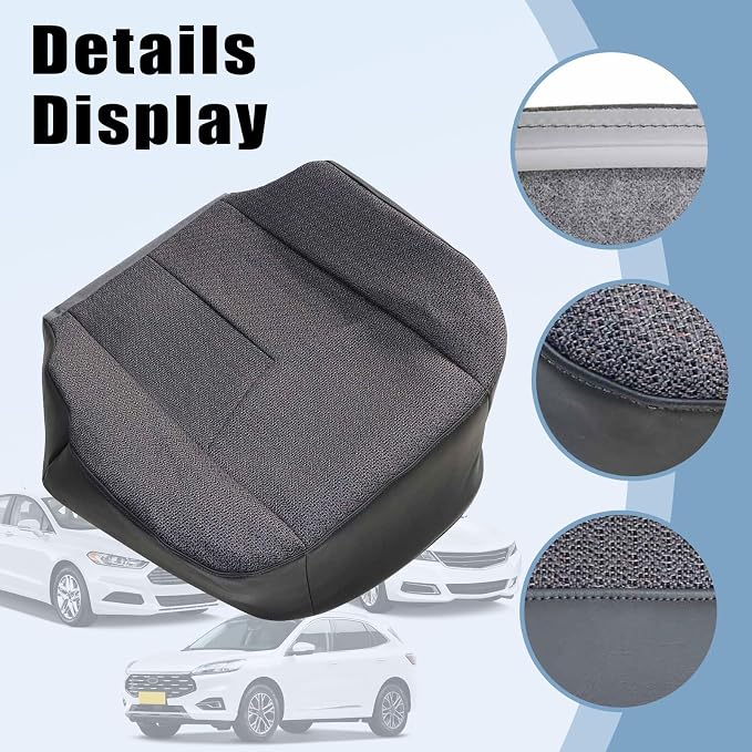SecosAutoparts Driver & Passenger Side Bottom & Top Lean Back Dark Gray Replacement Cloth Seat Cover Compatible with Chevy Silverado GMC Sierra 2003 2004 2005 2006 2007
