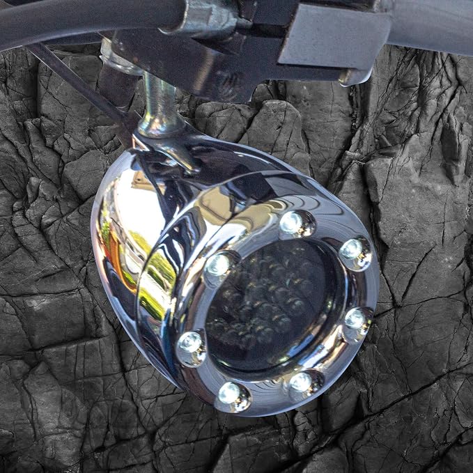 Eagle Lights 2 Inch Bullet Front Infinity Beam LED Turn Signals w/Running Light Ring Covers for Harley Davidson - Chrome / 1157 Base