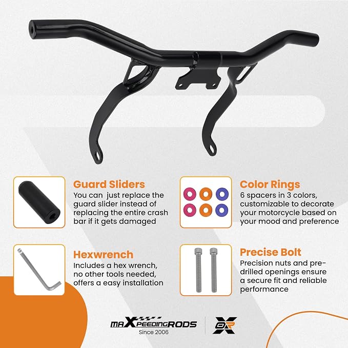 maXpeedingrods Motorcycle Engine Guard Crash Bar for Harley Davidson Touring 2014-Up Compatible with Street Glide, Road Glide, Road King, Electra Glide, Ultra Limited | high-quality steel, suggest uses for Motorcycle Engine Guard Crash Bar for Harley D...