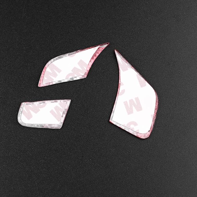 Hard Carbon Fiber, for Corvette C8 2020 2021 2022 2023 Accessories, Steering Wheel Voice Control Button Cover, 3Pcs Car Steering Wheel Button Sticker, No Heated Button
