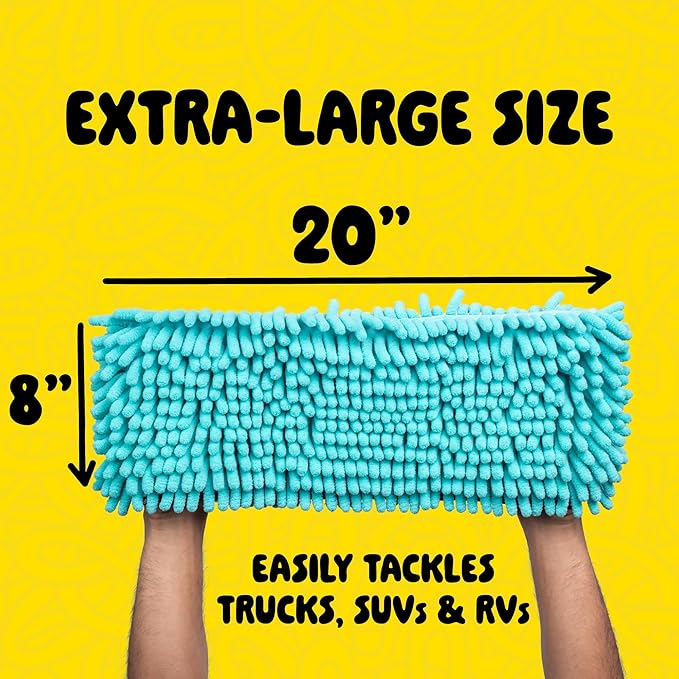 Chemical Guys Grip & Glide 2-Handed Wash Mitt XL Wash Mitt - Extra Large Chenille Microfiber Car Wash Mitt for Scratch-Free Cleaning - Holds More Suds, Traps Particles Safely - Comfortable Cuff