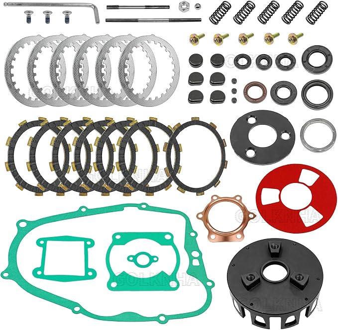 Clutch Kit & Friction Steel Plates,CNC Billet Clutch Basket with Complete Gasket Set for Yamaha Blaster 200 YFS200 1988-2006