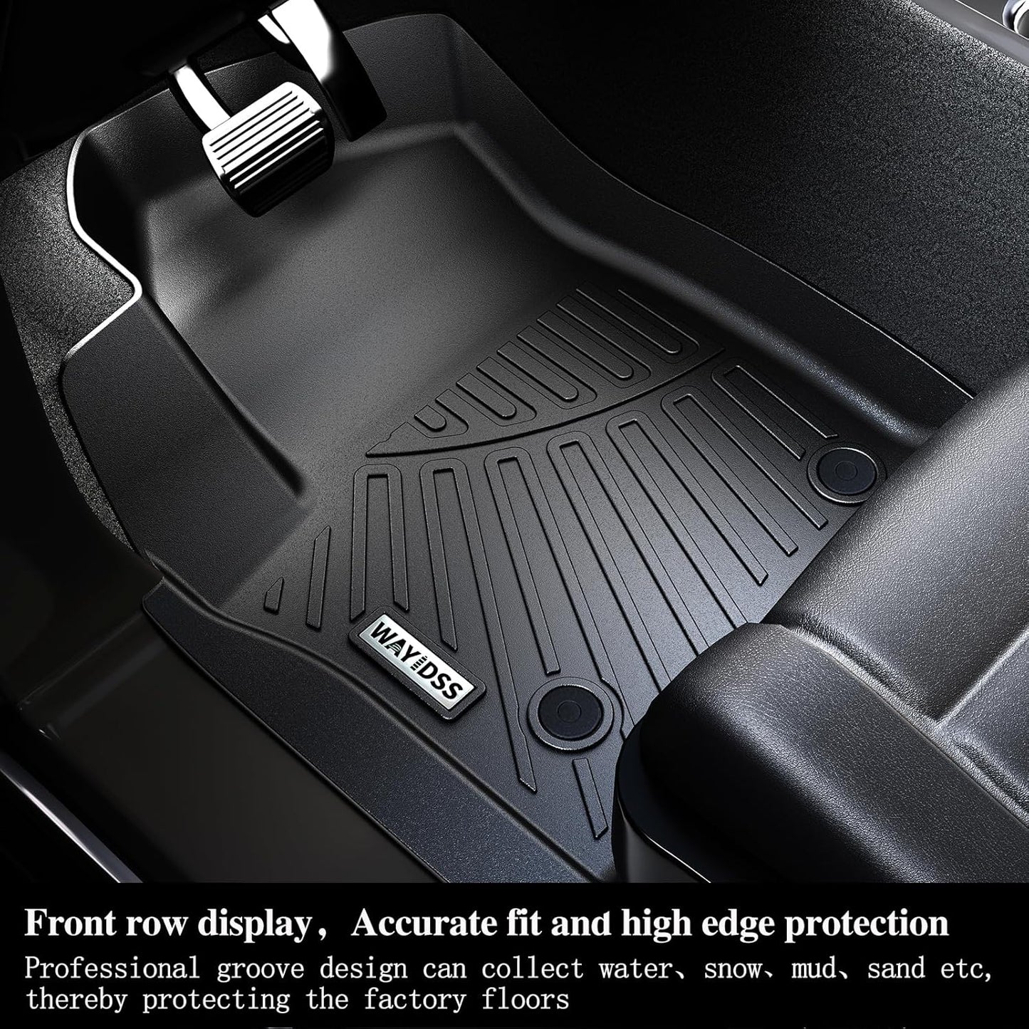 Floor Mats for 2024 2025 Toyota Land Cruiser TPE All Weather Protection Car Floor Liners All Season Guard Odorless Anti-Slip Mats Accessory Custom Fit for 2024 2025 Toyota Land Cruiser-Black