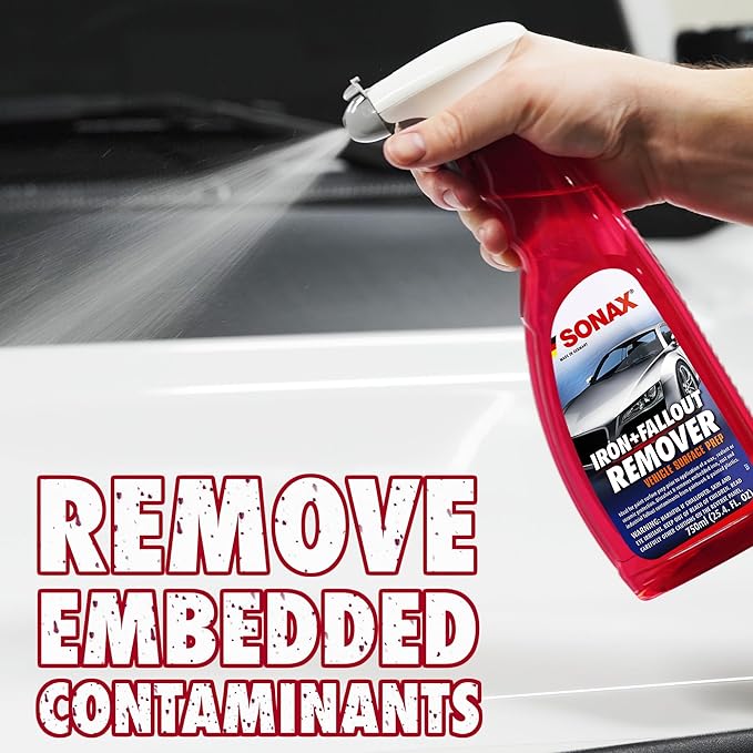 SONAX Iron+Fallout Remover 513400 | High-Performance Decontamination Spray for Paint & Wheels | Dissolves Stubborn Iron Deposits, Industrial Fallout, & Lime Stains | Easy Application | 750ml
