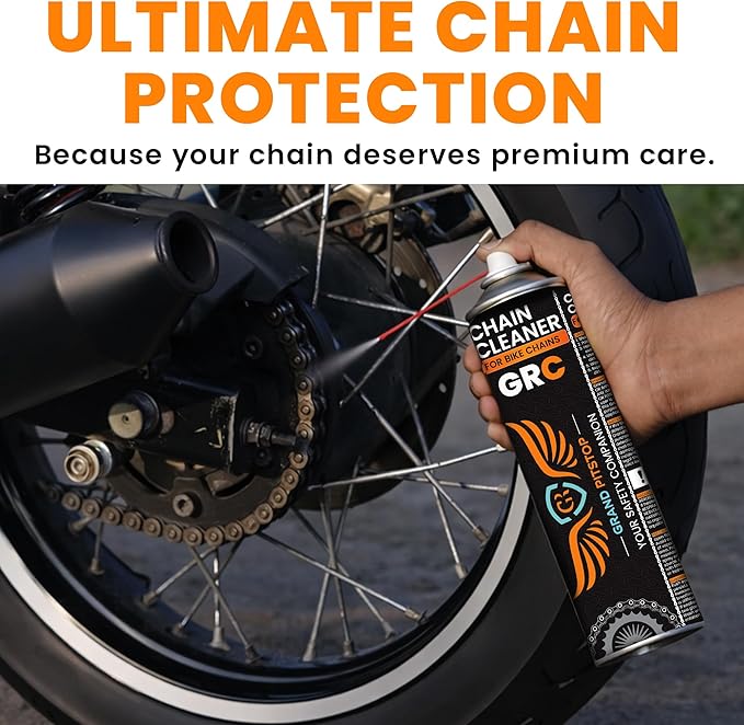 GRAND PITSTOP Chain Cleaner, Degreaser 160ml and Chain Lube, Greaser, 160ml Motorcycle Bike Chain Cleaner for all bikes Motorcycles, Super Durable