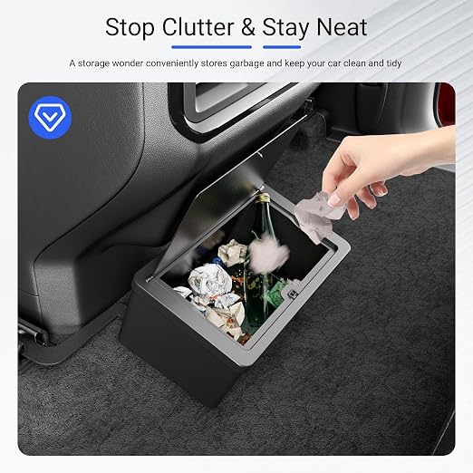 Trash Can Compatible with 2019-2026 Chevy Silverado 1500 ZR2 Crew Cab Trash Bin Car Garbage Can Storage Organizer Replacement for 2019-2026 Chevy Silverado Accessories