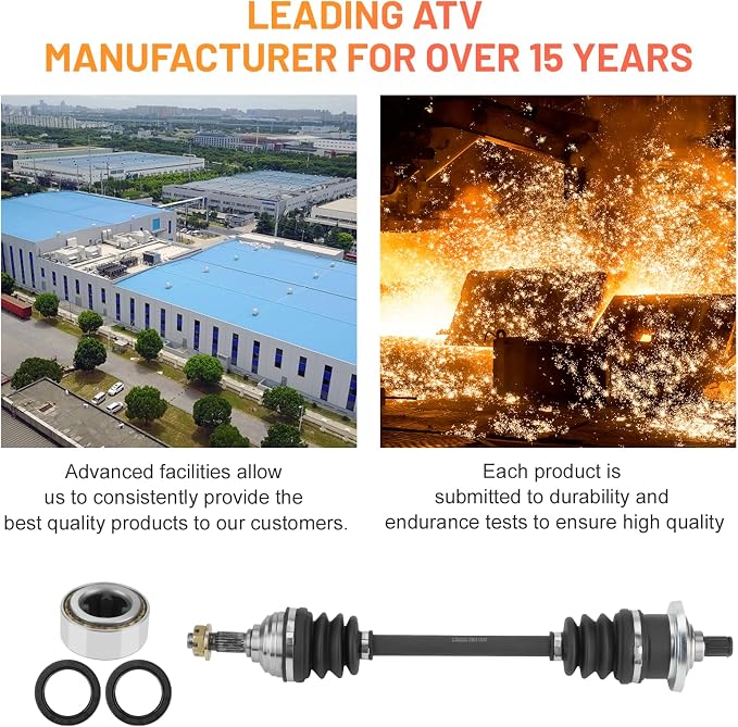Rear Left/Right CV Axle Shaft with Wheel Bearing for Arctic Cat 400 2002 2003 2004, Arctic Cat 500 4x4 (Auto TBX) 2003 2004, Drive Half Shaft for 0402-275, 0402-907, 0502-544, 0502-750, 1502-442