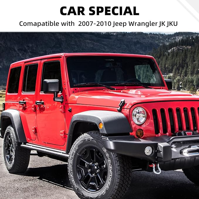 14PCS Full Set Interior Trim Kit for 2007-2010 Jeep Wrangler JK JKU,Air Outlets A Pillar Speaker Glove Box Handle Dashboard Cover Trim(Chrome)