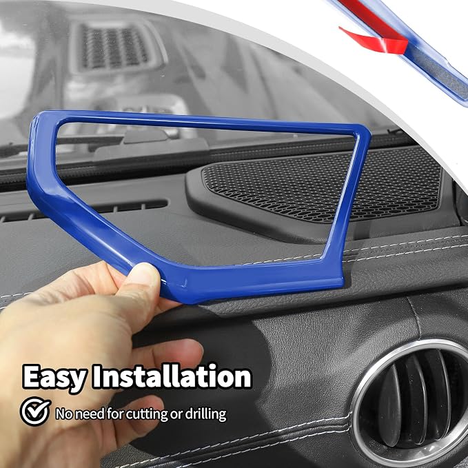 JWWY for Jeep JL Speaker Audio Player Trim Top & A Pillar Cover Trim for 2024-2026 Jeep Wrangler JL JLU & Gladiator JT 4xe Interior Accessories ABS 4PCS Blue