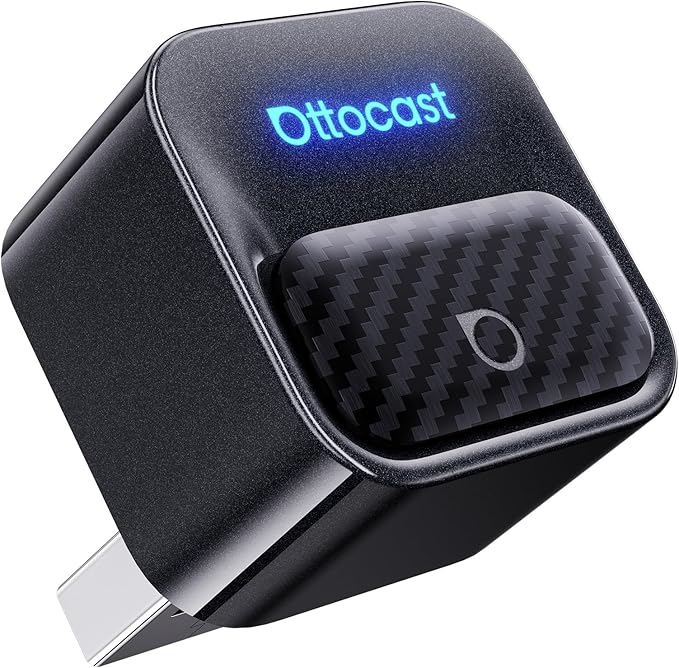Ottocast Mini Core, 2026 Next-Gen Wireless CarPlay & Android Auto Adapter, WiFi 6 & Bluetooth 5.4 Ultra-Fast Connection, One-Touch Device Switching, Plug & Play, Auto Connect for iPhone & Android