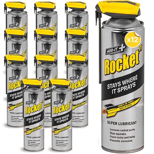 Multi-Purpose Lubricant Spray, 15.2 Fl Oz (Pack of 12) – Penetrating Oil & Anti-Corrosion Spray for Rusted Bolts, Tools, Bikes & Garden Equipment, Water-Resistant Protective Coating