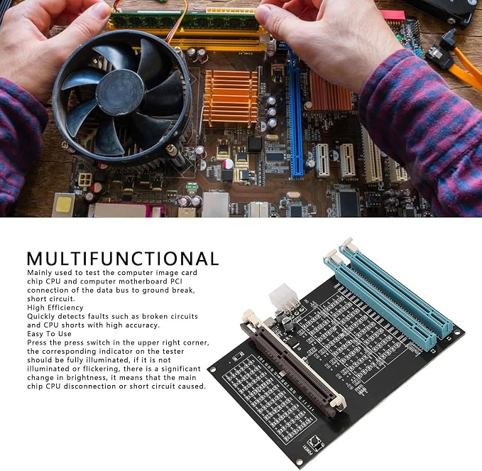 Graphics Card Diagnostic Analyzer Tester Light with AGP PCI E Purpose Display Video Graphics Card Tester for Detecting Faults