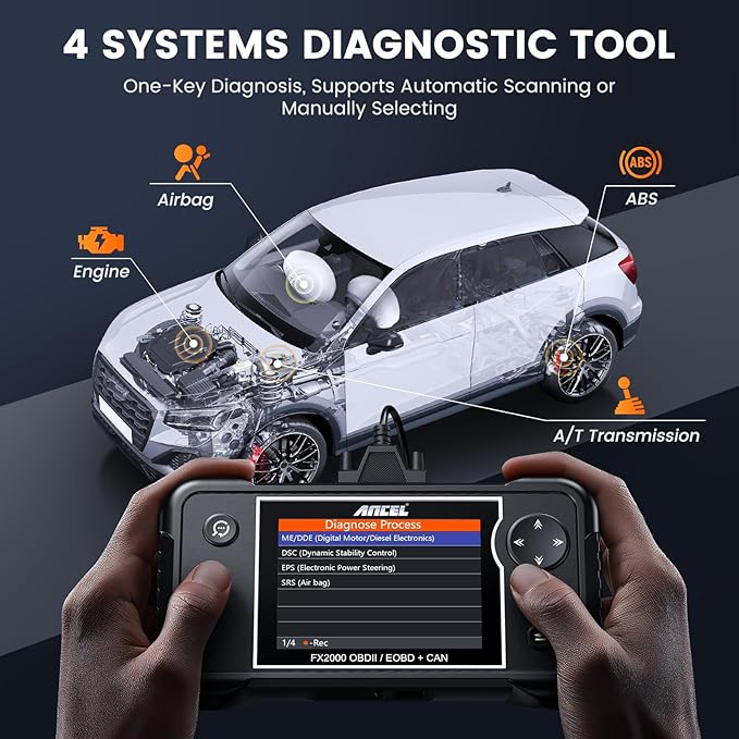 ANCEL OBD2 Scanner FX2000 Car Scanner ABS SRS Transmission Airbag OBDII Scanner Diagnostic Tool, BM200 12V Car Battery Tester, Bluetooth 4.2 Automotive Battery Monitor Auto Battery Load Analyzer