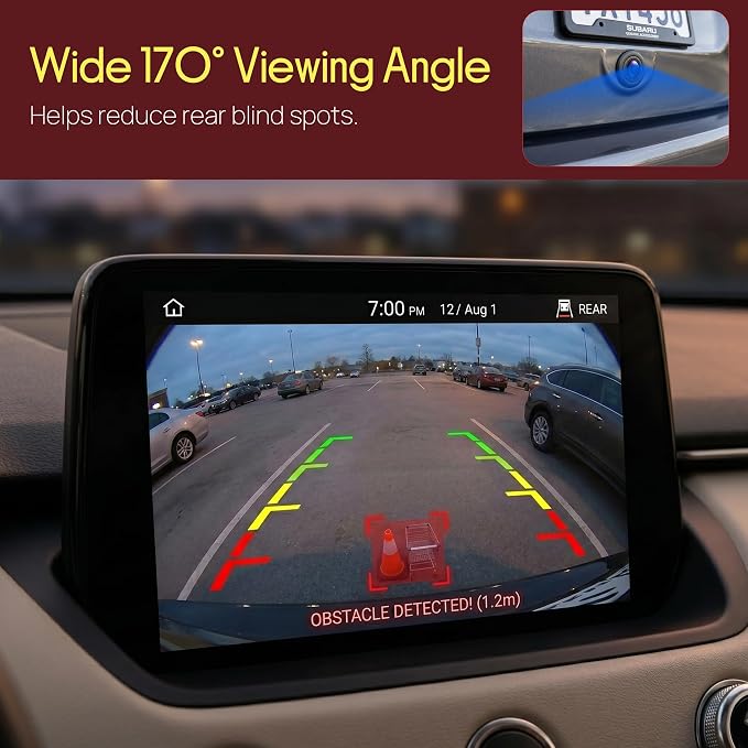 Pyle Backup Camera for Car, Truck, SUV & RV | 170° Wide Angle | AHD 720P & CVBS Switchable | IP68 Waterproof | Night Vision | Parking Guidelines | 12V-24V | 18.5mm Flush Mount | Pack-2