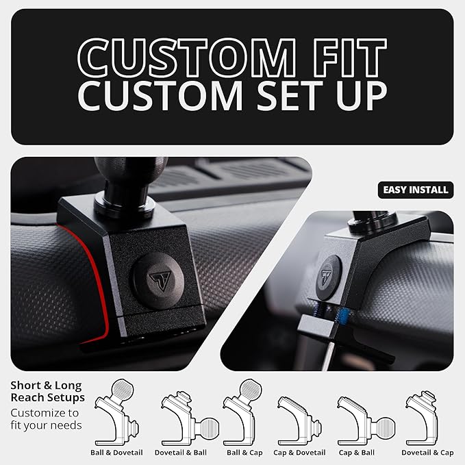 Tackform LINK Phone Mount with Top Dash Clip - Compatible with 2021-2025 Ford Bronco | Aluminum | Zero Slip, Anti-Scratch | Universal Magnetic Phone Holder | 2" Arm | Yellow | (NOT MAGSAFE Compatible)