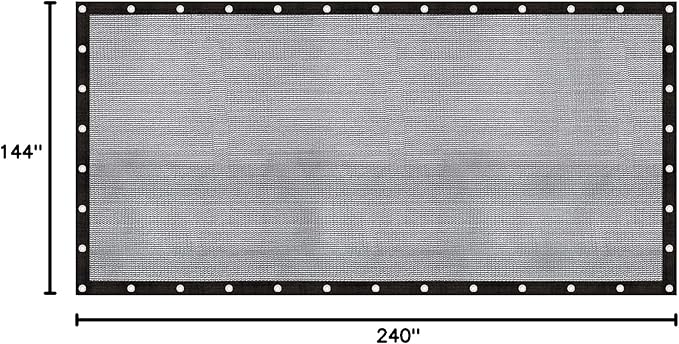Cool Area 60-70% Shade Cloth Heavy Duty Knitted Mesh Tarp with Grommets 12x20FT Shade Trap for Patio Canopy Garden Porch Greenhouse Pools Dump Truck Dog Kennel Black