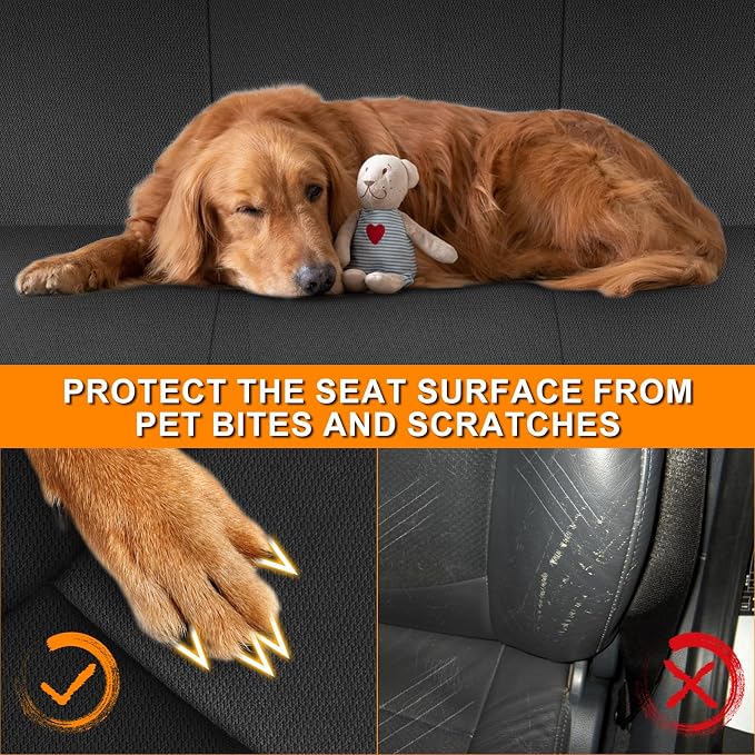 Truck Seat Cover Compatible with 1995-2004 Toyota Tacoma, Front Bench Seat with Molded Headrest and Small Notched Cushion, Knitted Fabric