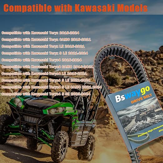CVT Drive Belt Heavy-Duty Compatible with Kawasaki Teryx 800 /Teryx4 2016-2025, Teryx CAMO/LE 2016-2021, Teryx4 S LE 2021-2024, Replacement for 59011-0043